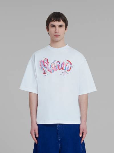 Marni WHITE COTTON T-SHIRT WITH MARNI WHIRL PRINT outlook