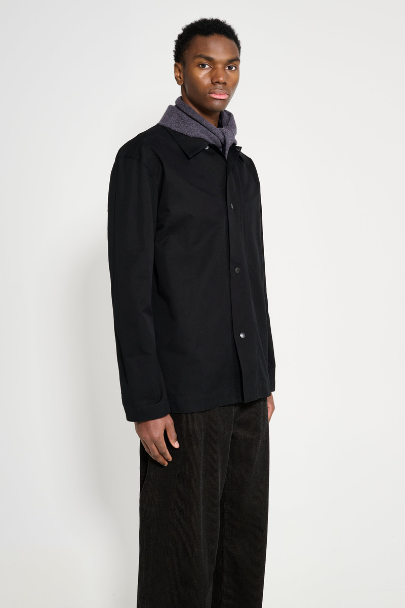 MARGARET HOWELL MARGARET HOWELL MHL CHORE SHIRT DOUBLE TWISTED COTTON CANVAS BLACK outlook