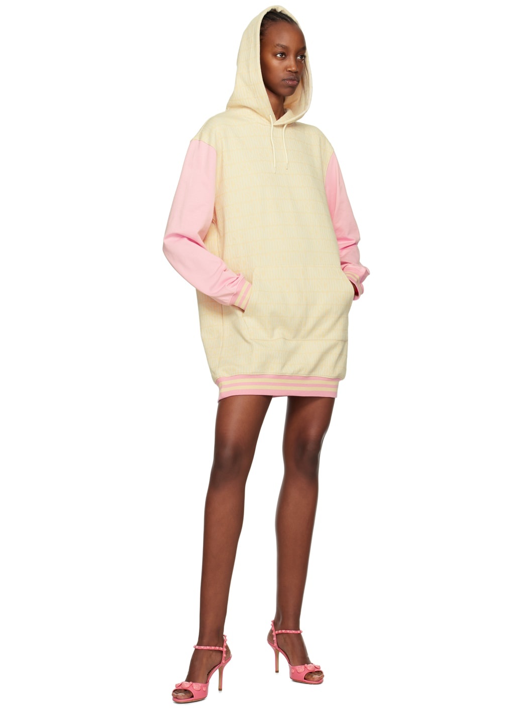 Beige Jacquard Minidress - 4