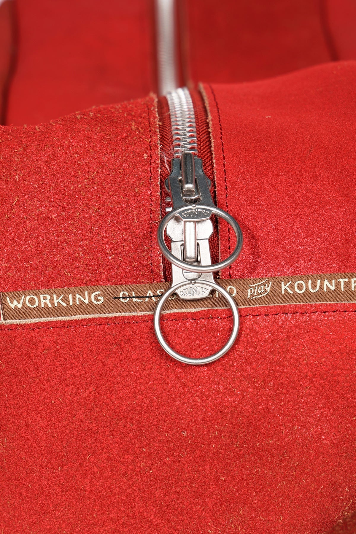 Crack Leather FARGO Bag (BONE PALM) - Red - 4