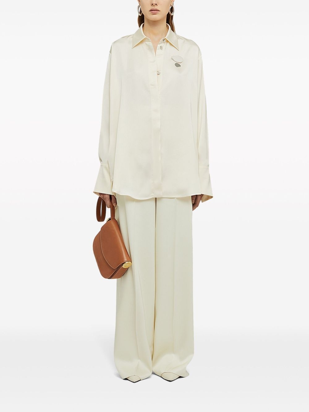 Jil Sander White Viscose Women's Shirt 40 IT at FORZIERI