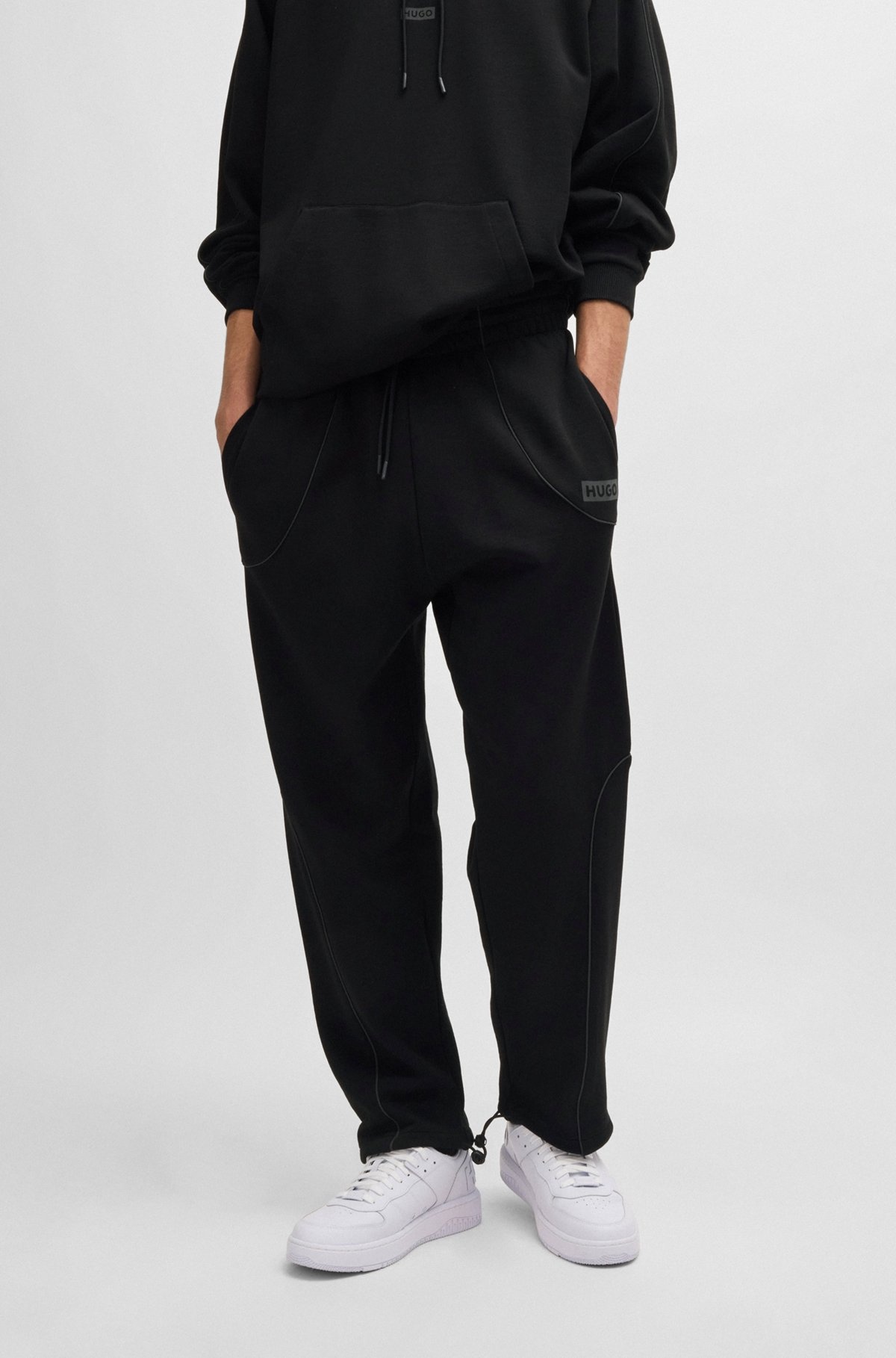 COTTON-TERRY TRACKSUIT BOTTOMS WITH DECORATIVE REFLECTIVE TRIMS - 2