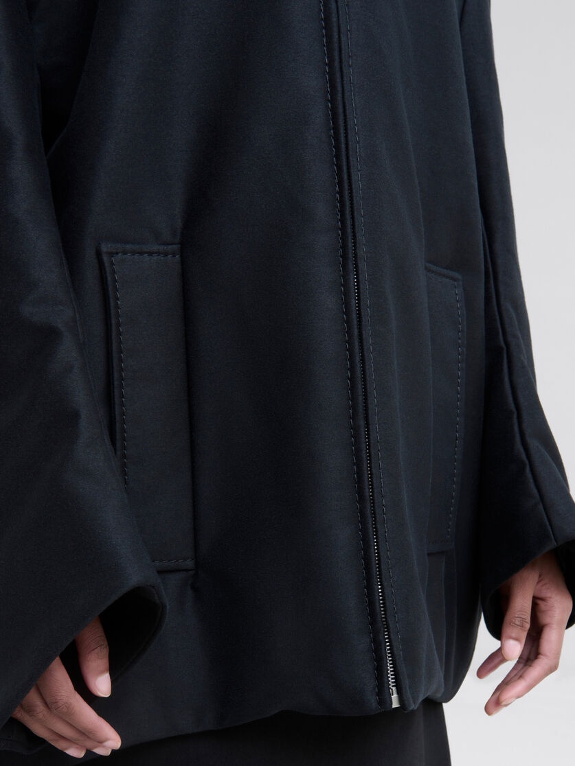 BLACK ORGANIC COTTON OVERSIZED JACKET - 5