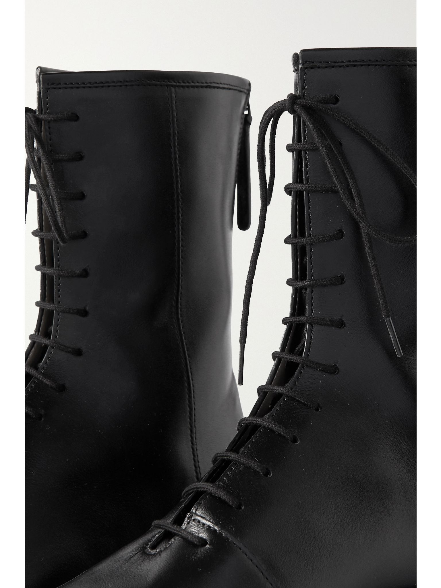 08 leather ankle boots Black - 4