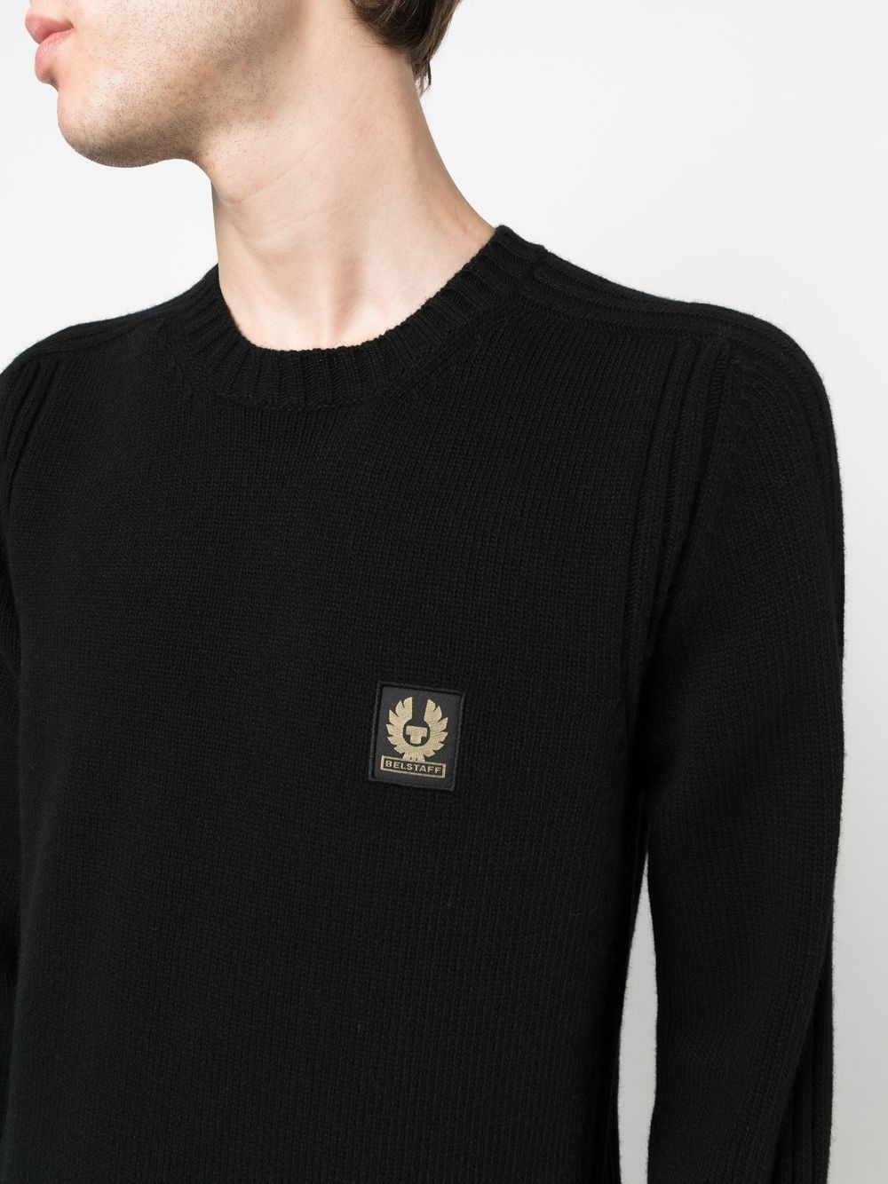 logo-patch wool sweatshirt - 5