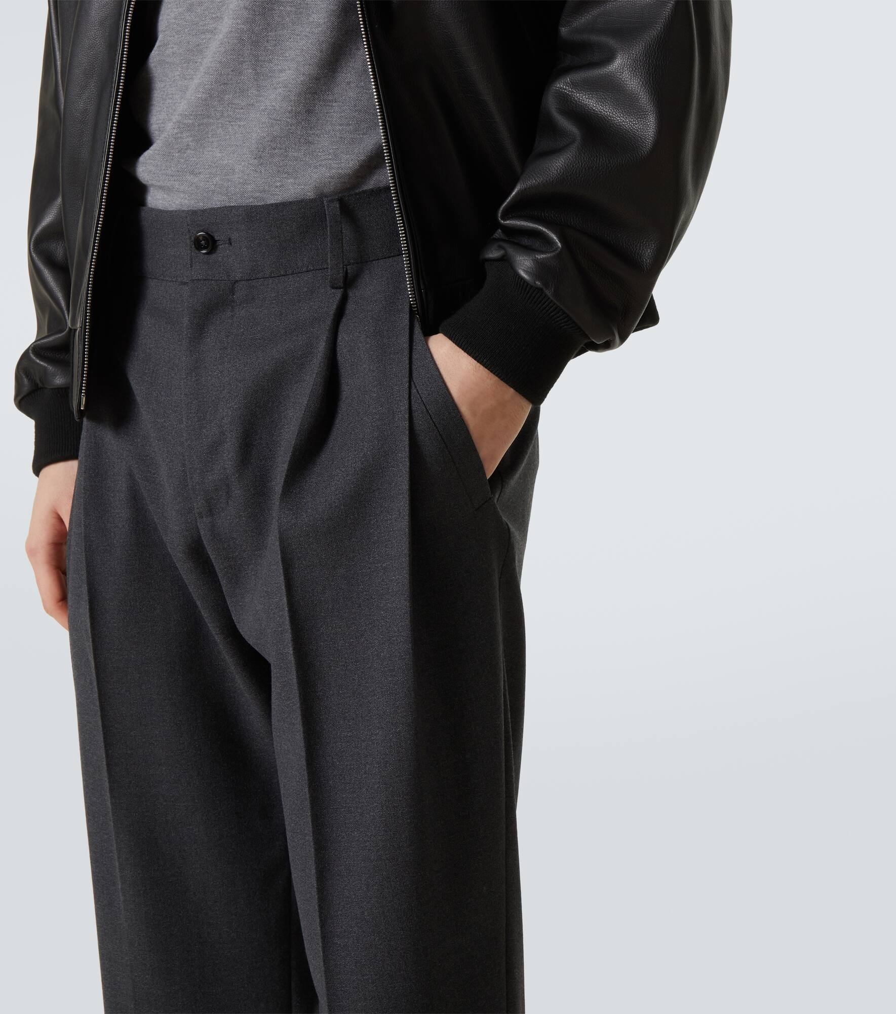 Wool-blend straight pants - 5