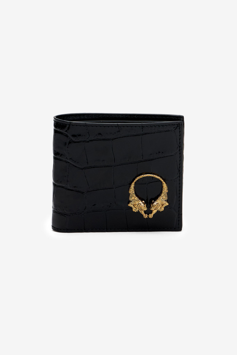 Crocodile-Embossed Leather Wallet 1
