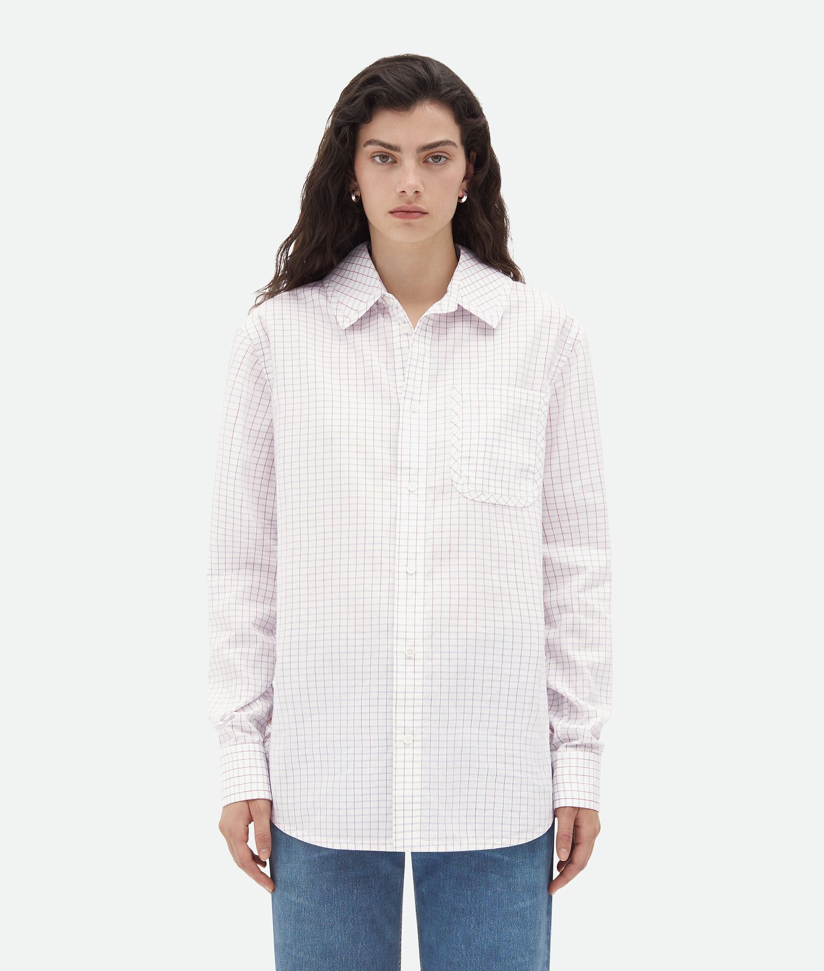 Crisp Cotton Silk Check Bandana Shirt - 1