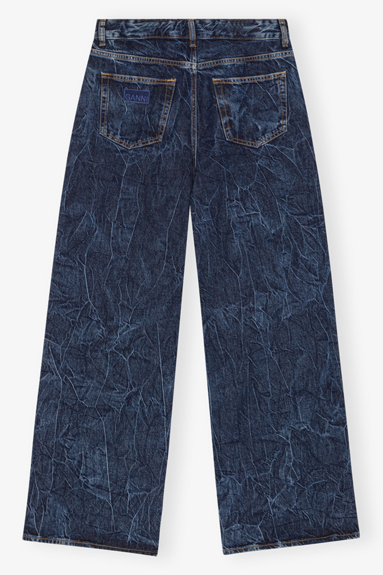 BLUE CRINKLED FUTURE DENIM MARRI JEANS - 7