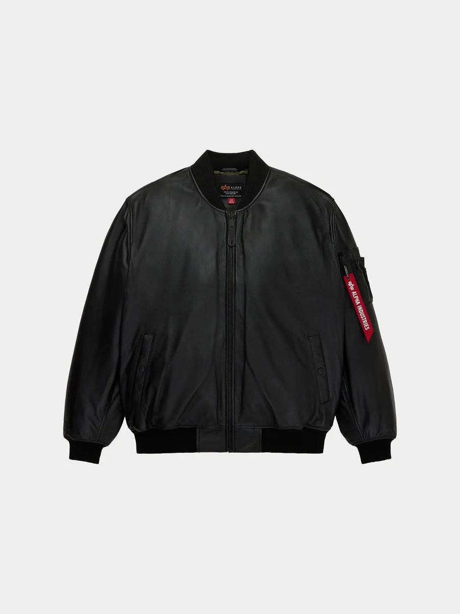LEATHER MA-1 FLIGHT JACKET - 1