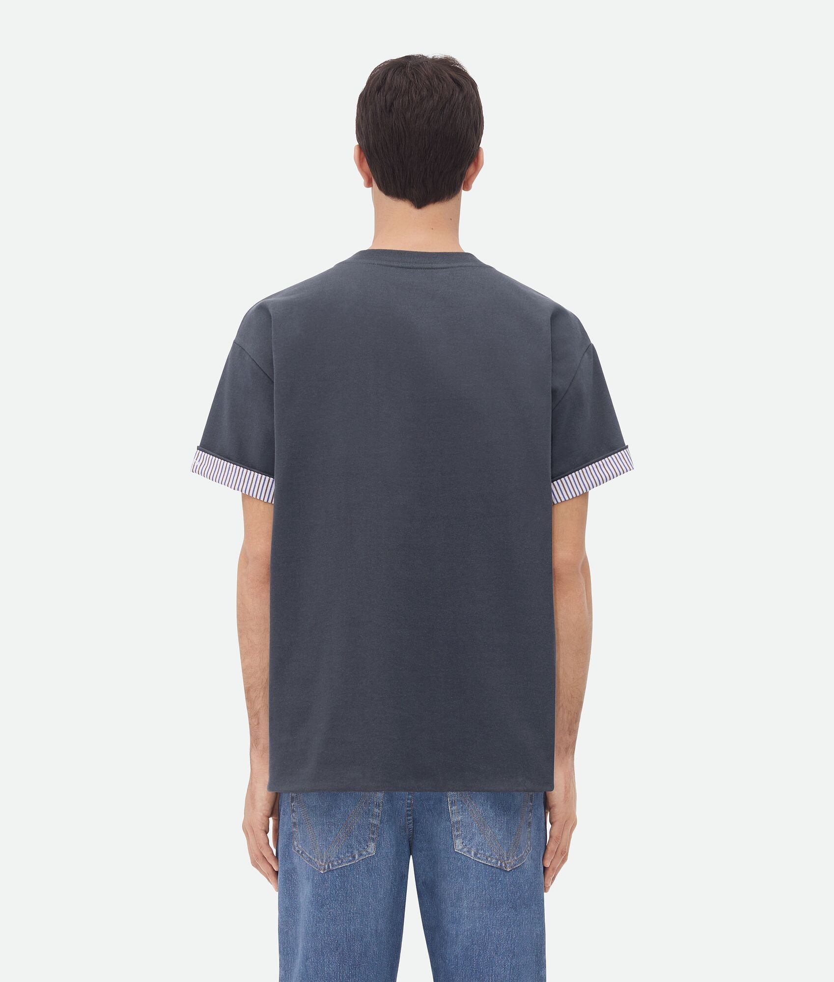 Double Layer Striped Cotton T-Shirt - 3