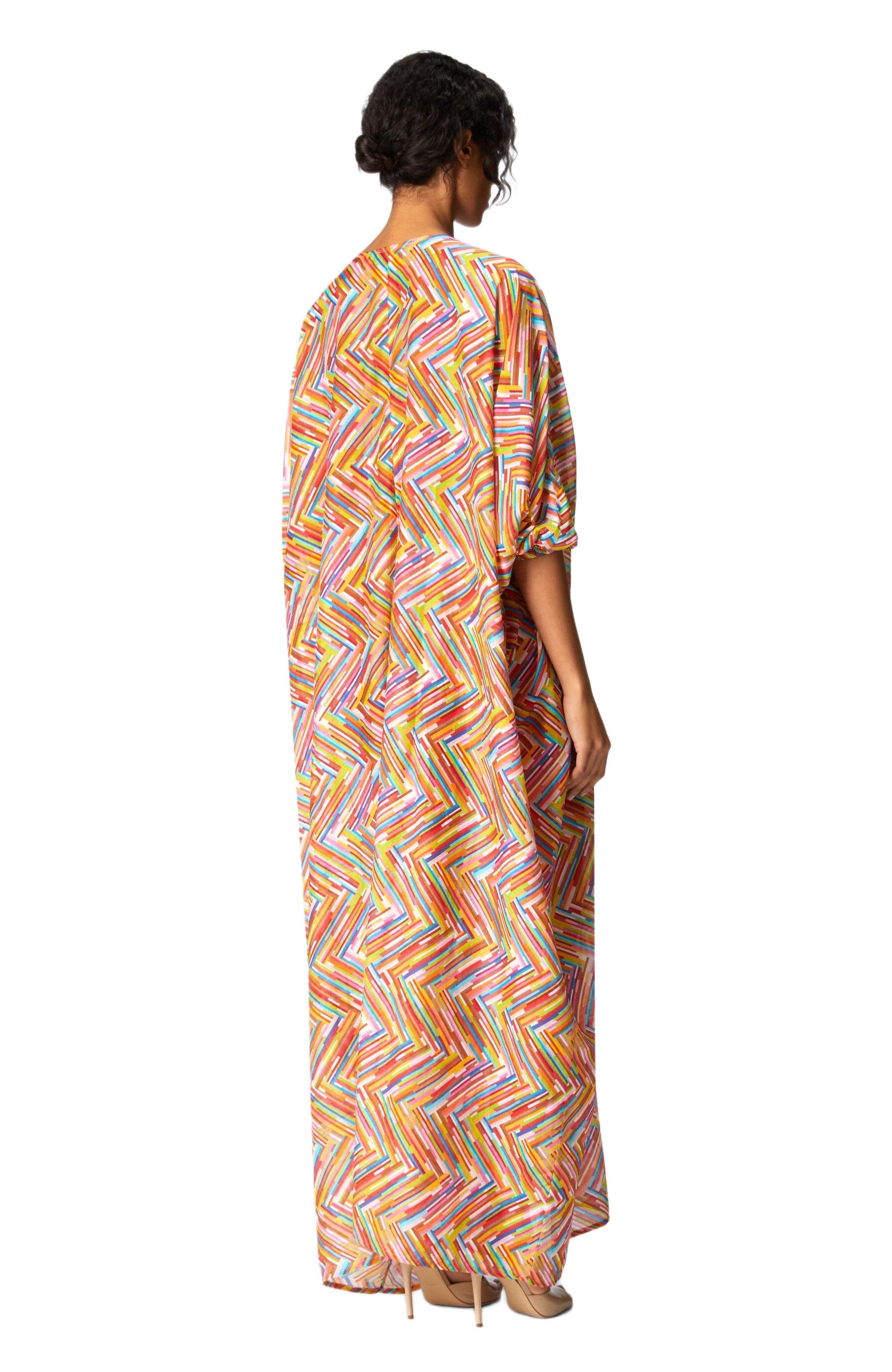 Missoni Long Kaftan In Printed Cotton And Silk Blend in Multicoloured 2 at Nordstrom - 3