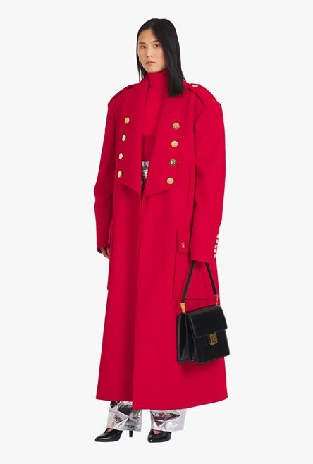 Long red wool coat - 2