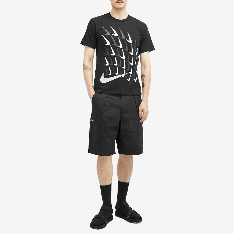 BLACK COMME des GARÇONS Comme des Garçons Black x Nike Vertical Swoosh Print T-Shirt outlook
