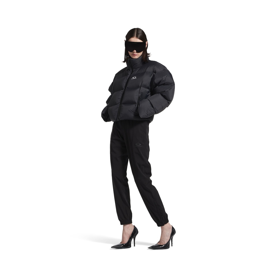 Women's Cropped Puffer in Black - 2