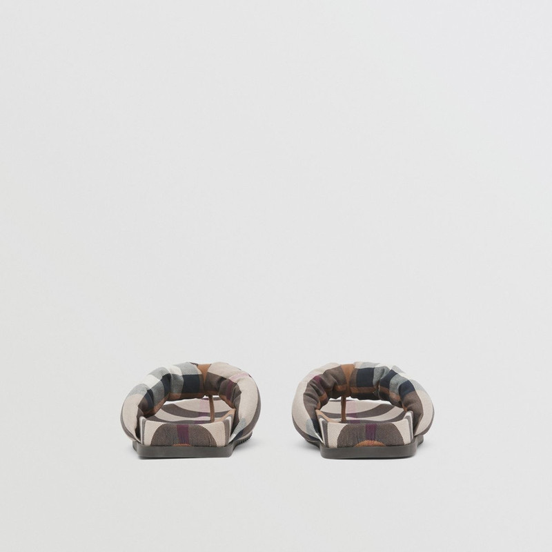 Check Cotton Sandals 6