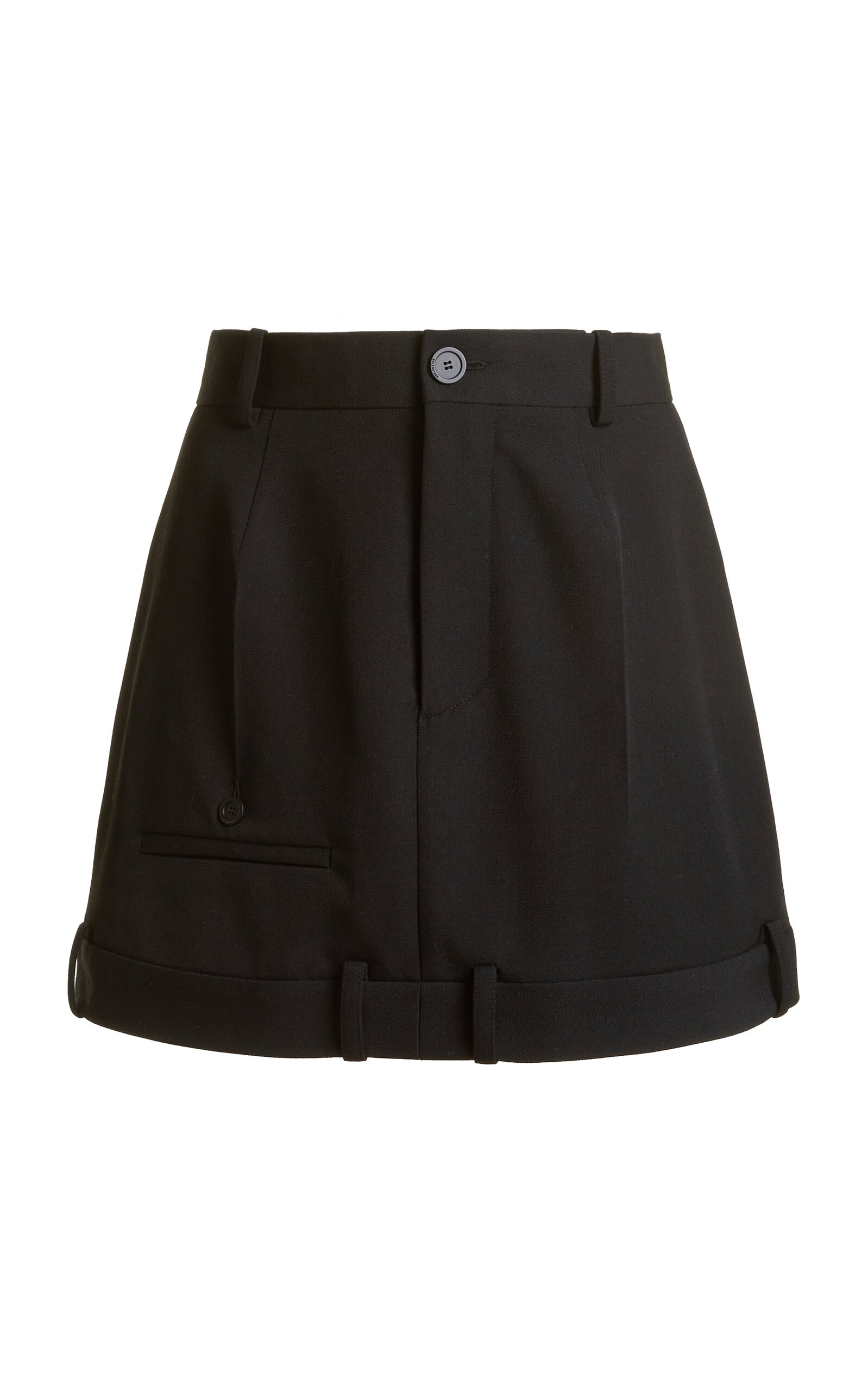 Deconstructed Twill Mini Skirt black - 1