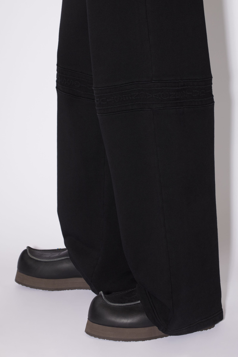 Logo tape fleece sweatpants - Black 5