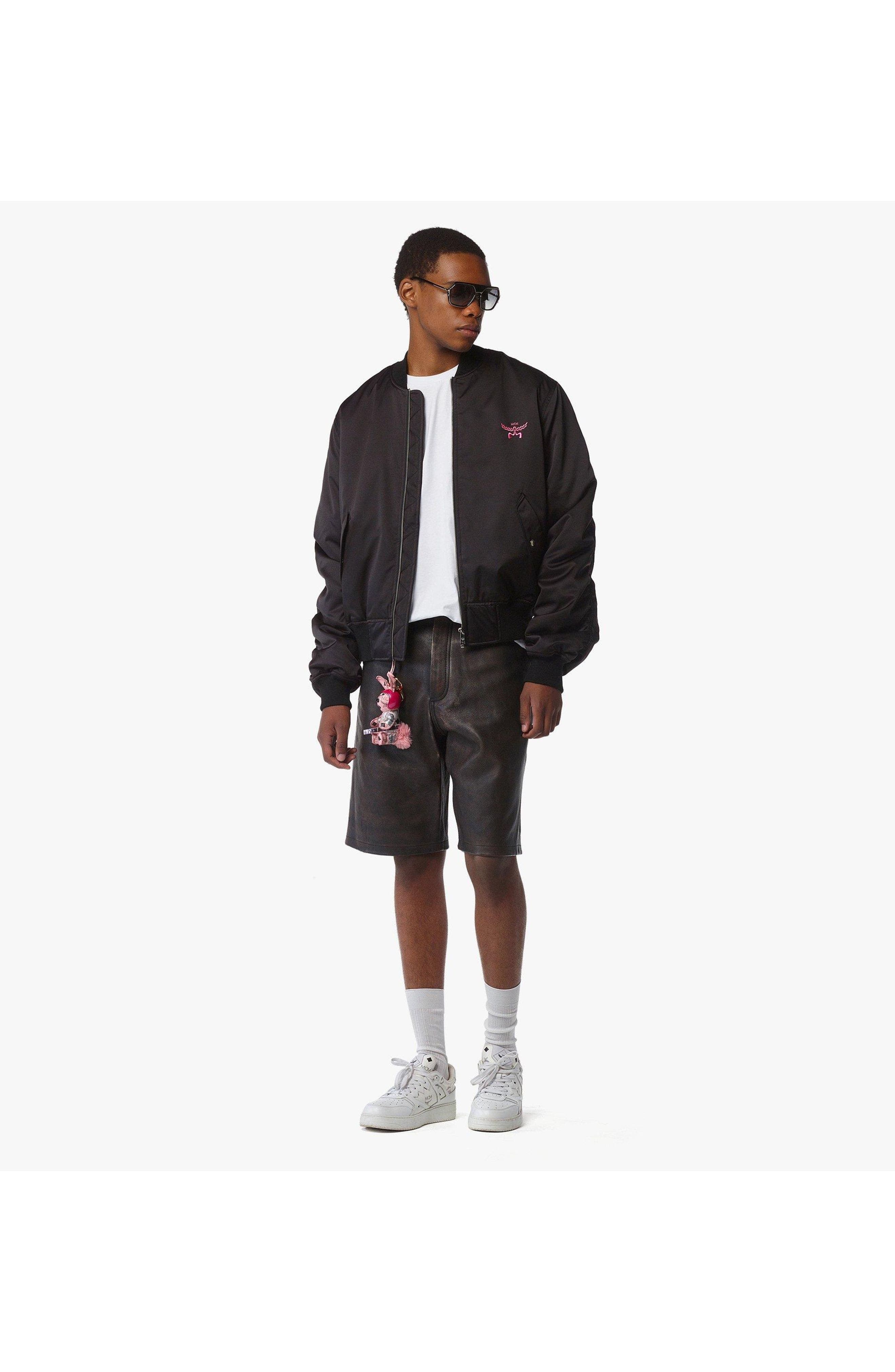 MCM x SNIPES Satin Bomber Jacket in Black at Nordstrom - 3