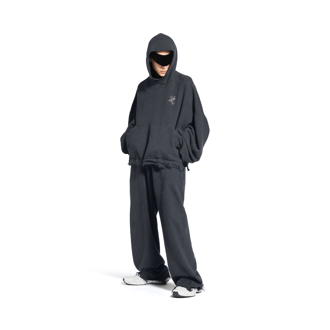 Balenciaga Nail Polish Cropped Sweatpants in Faded Black - 2