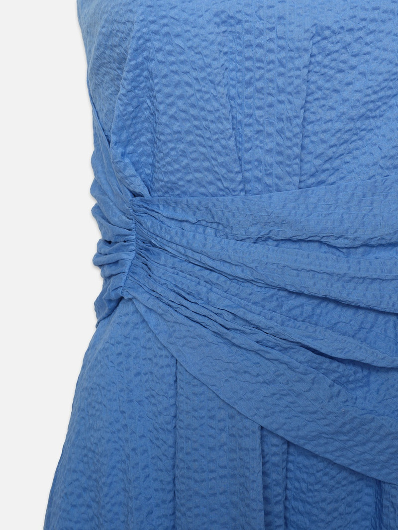 Ruched Sleeveless Midi Dress in Coastal Blue 2