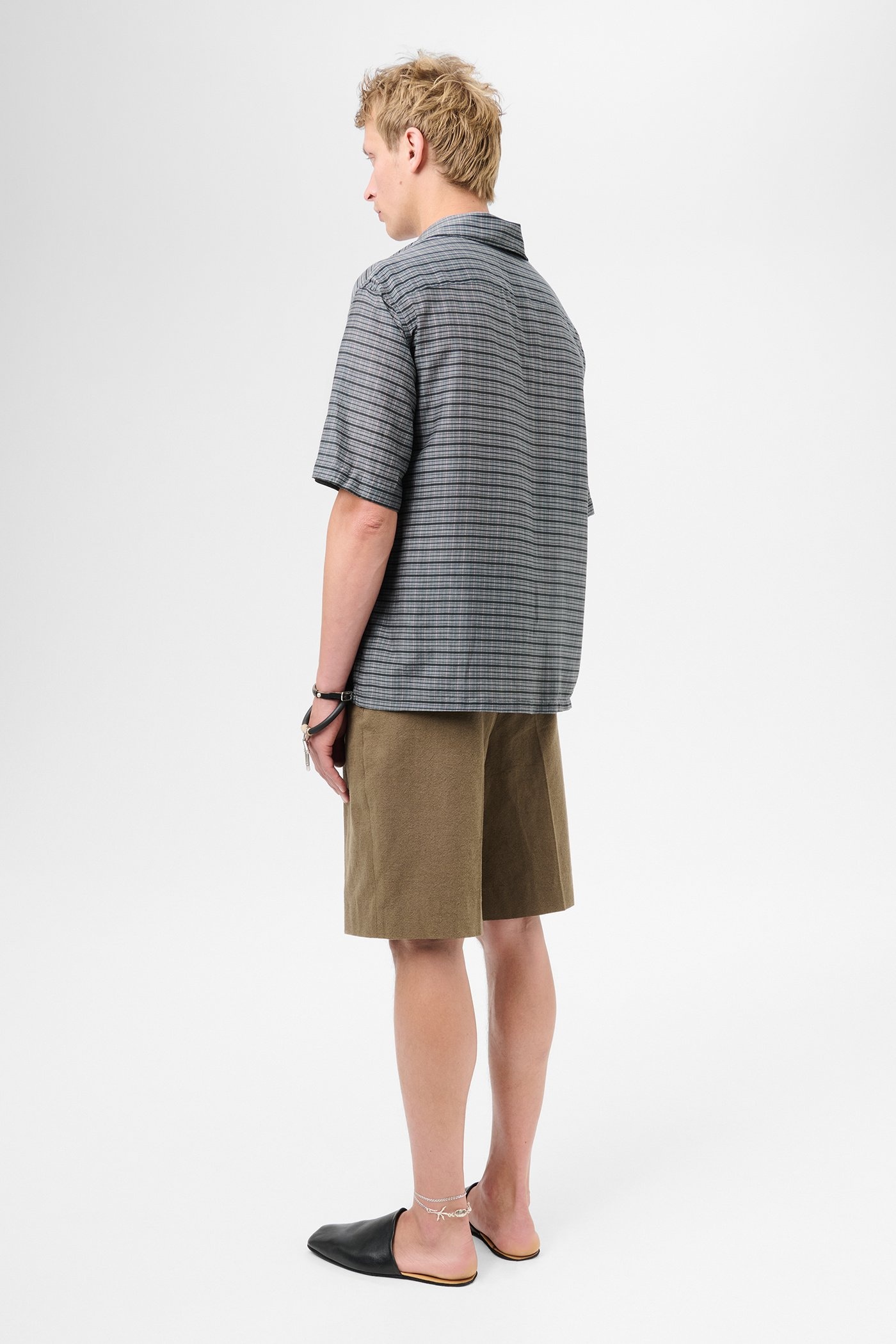 Heusen Shirt Shortsleeve Picnic Check Cotton Silk - 5
