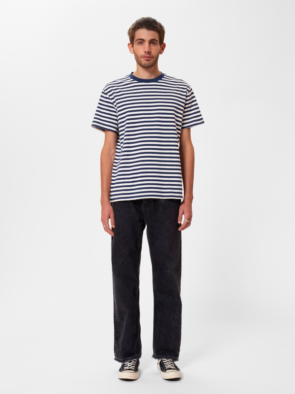 Leif Breton Stripe T-shirt Offwite/Blue - 2