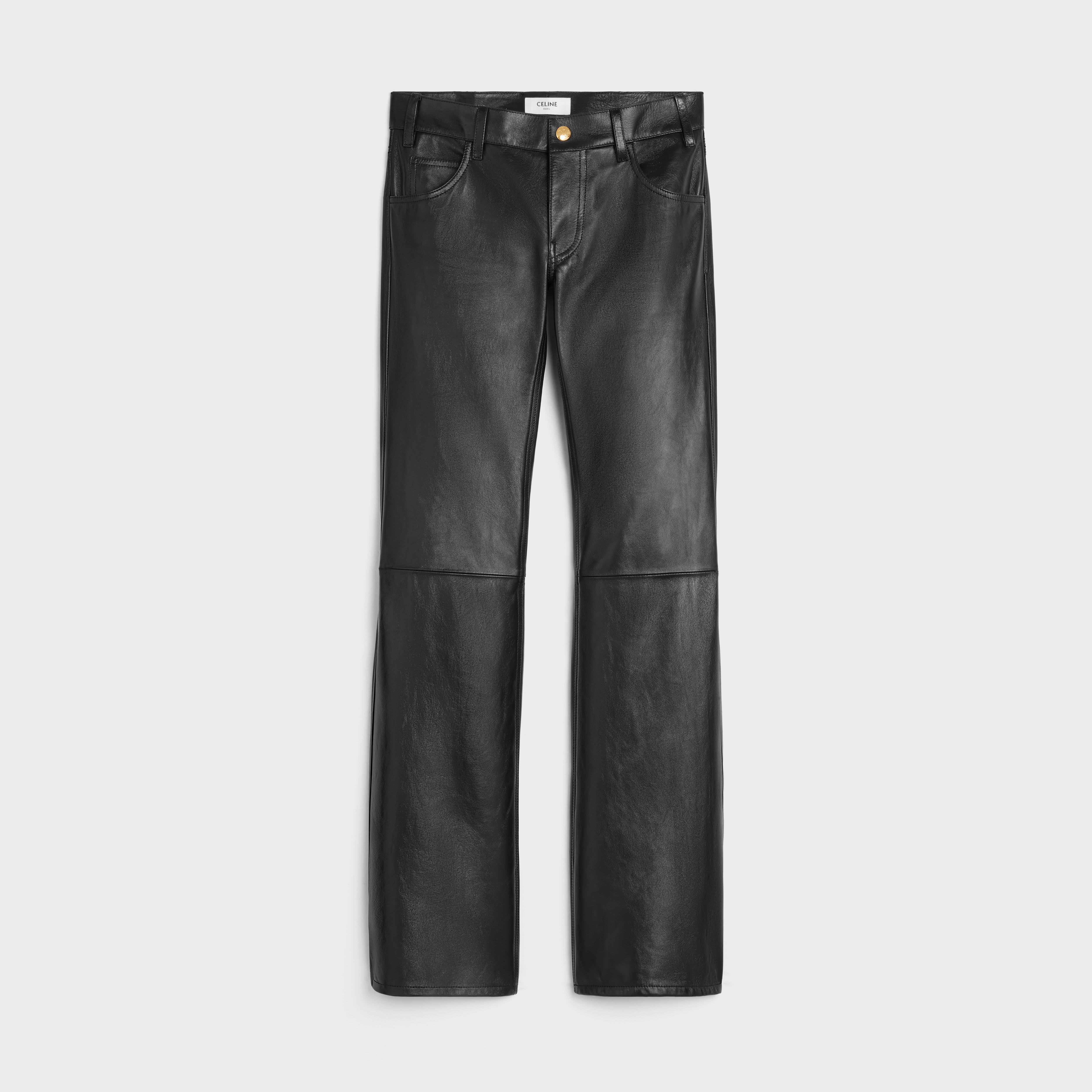 LOW FLARE JEANS IN SOFT LAMBSKIN - 1