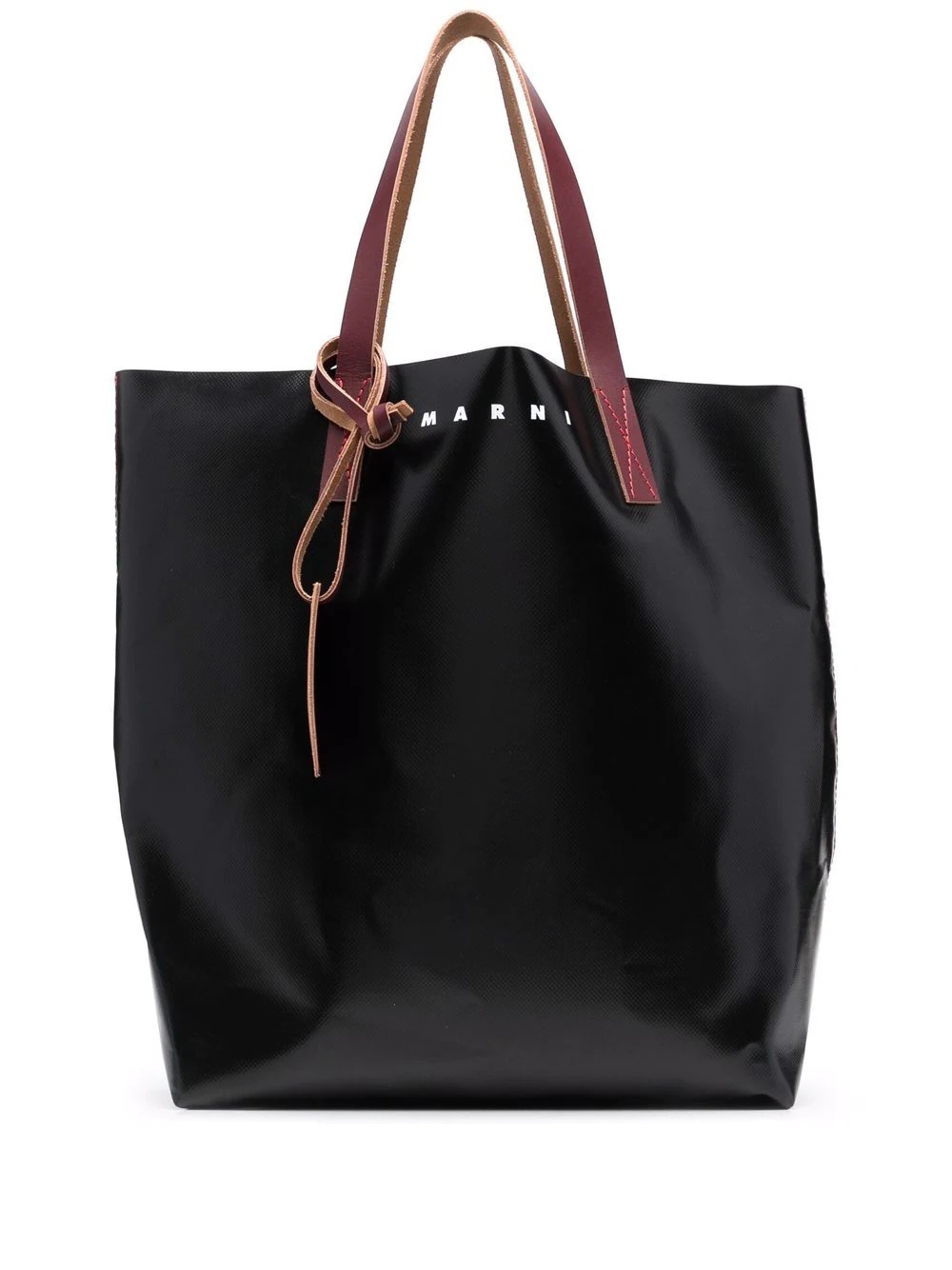 logo-print leather tote bag - 1