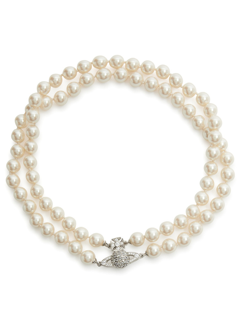 Graziella orb-embellished pearl choker - 1