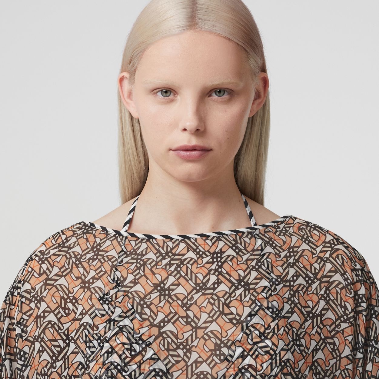 Monogram Print Silk Kaftan - 6