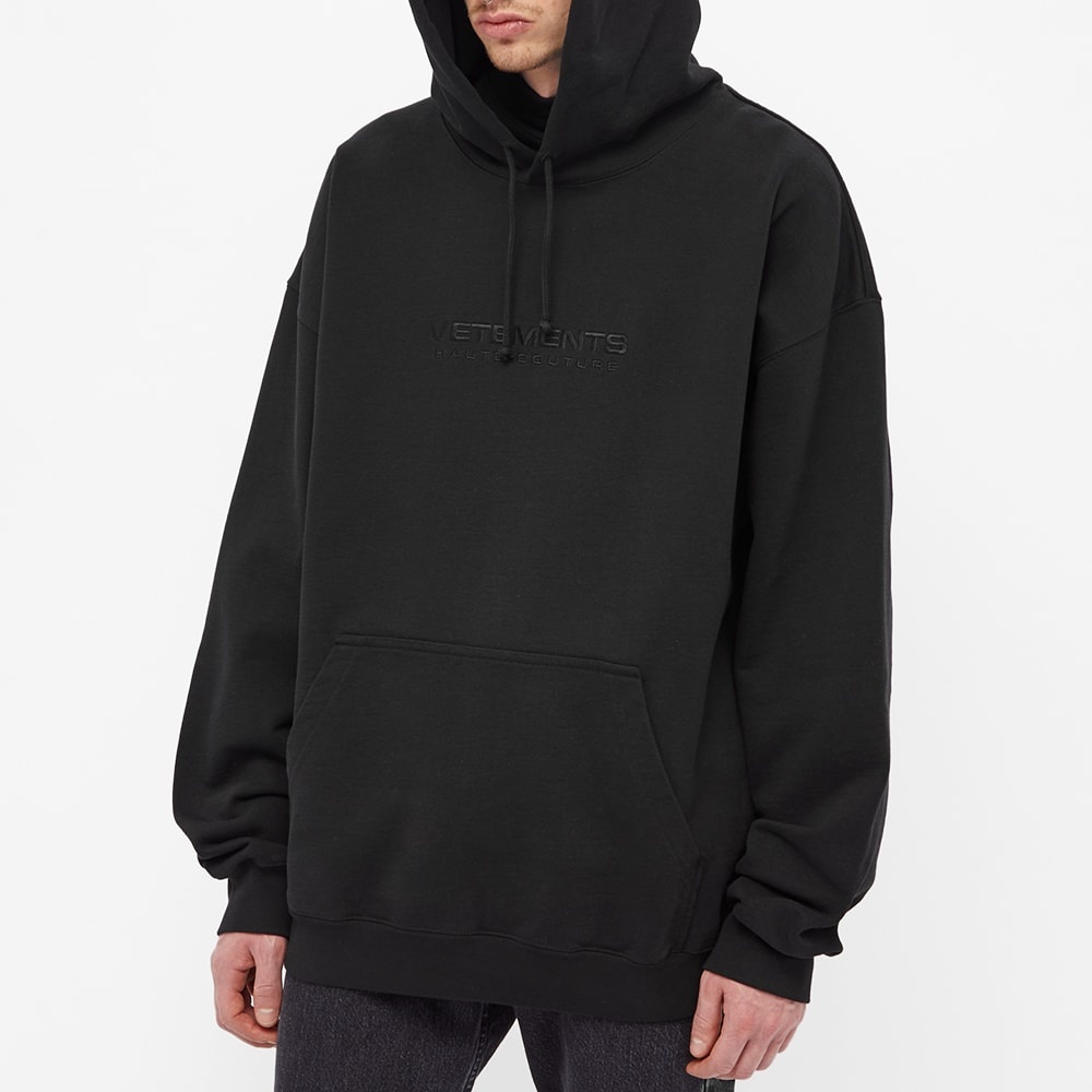 VETEMENTS All Black Logo Haute Couture Hoody - 4