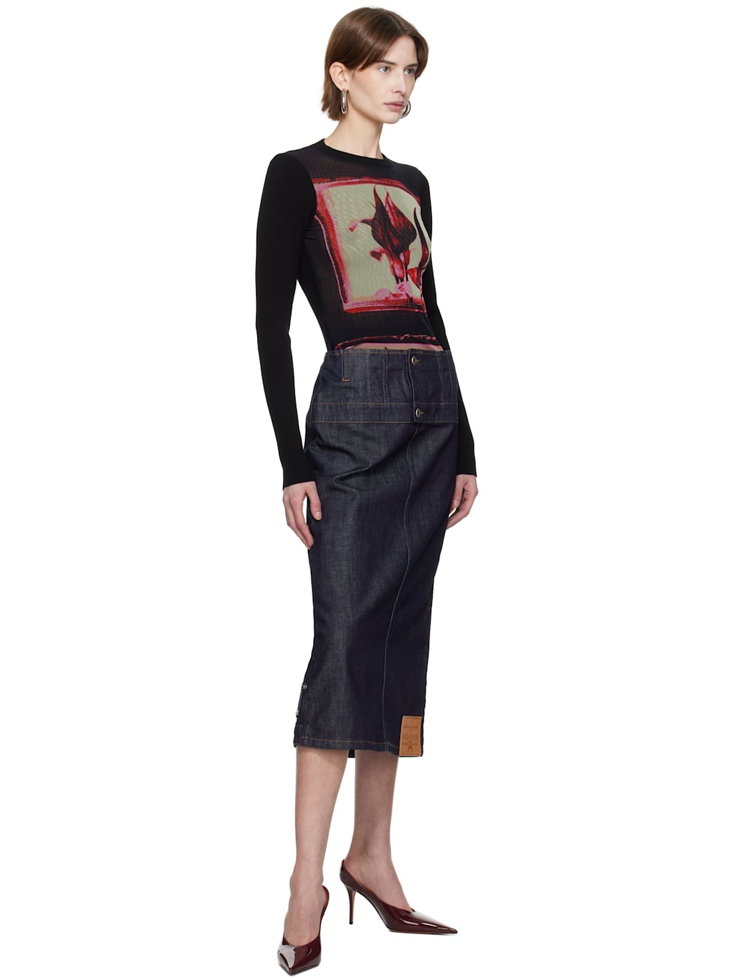 Black Flowers Cadres T-shirt - 4