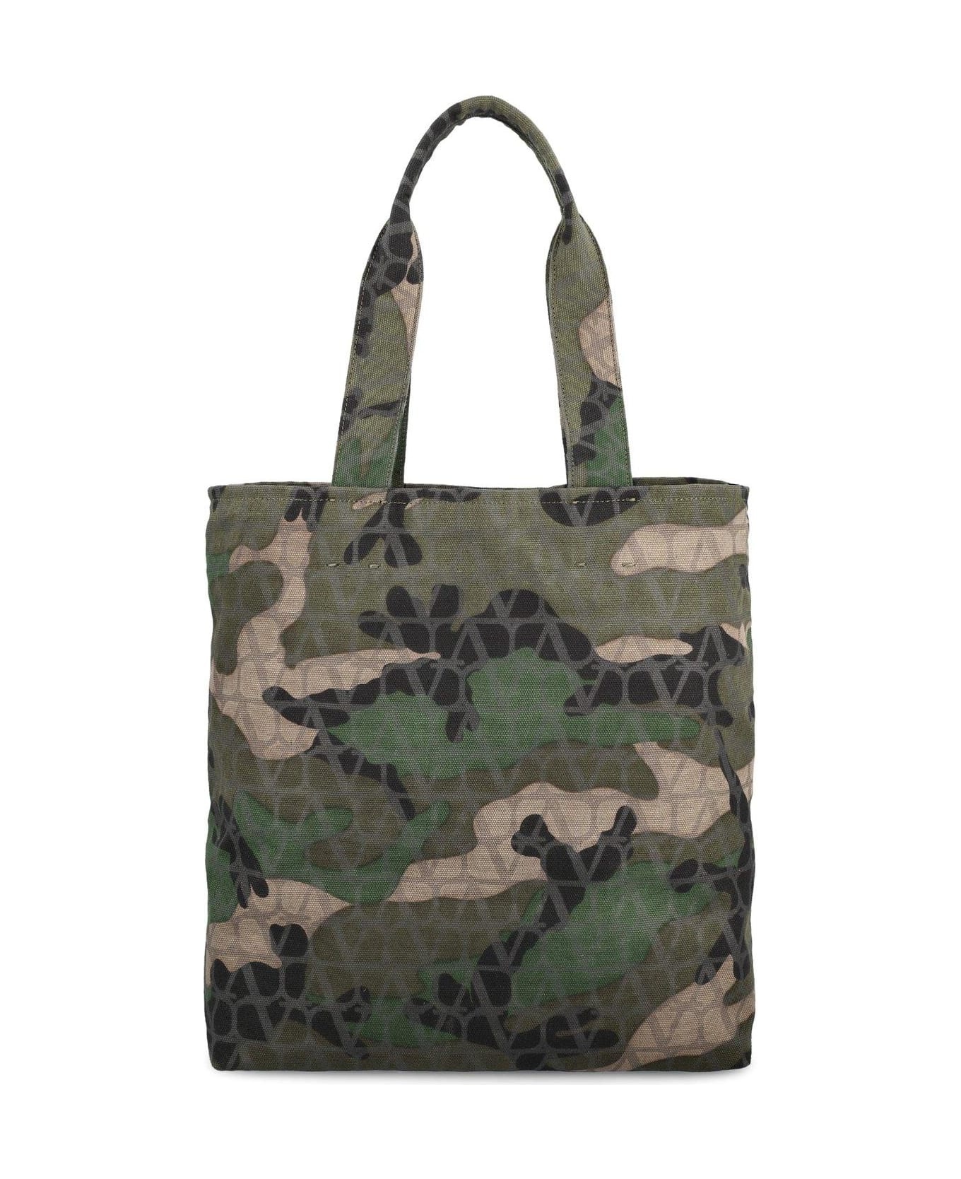 Camouflage-patterned Top Handle Bag - 1