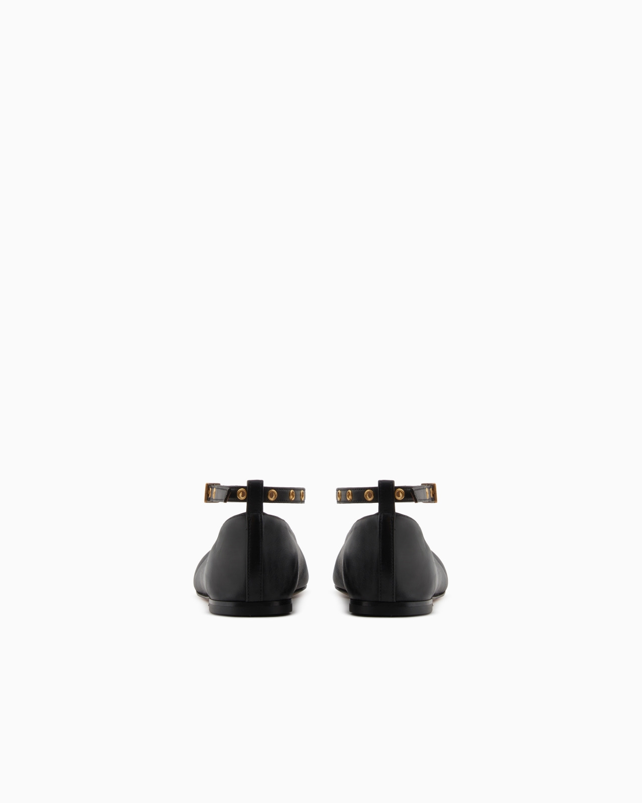 NAPPA-LEATHER SQUARE-TOED BALLERINAS WITH STRAP - 4