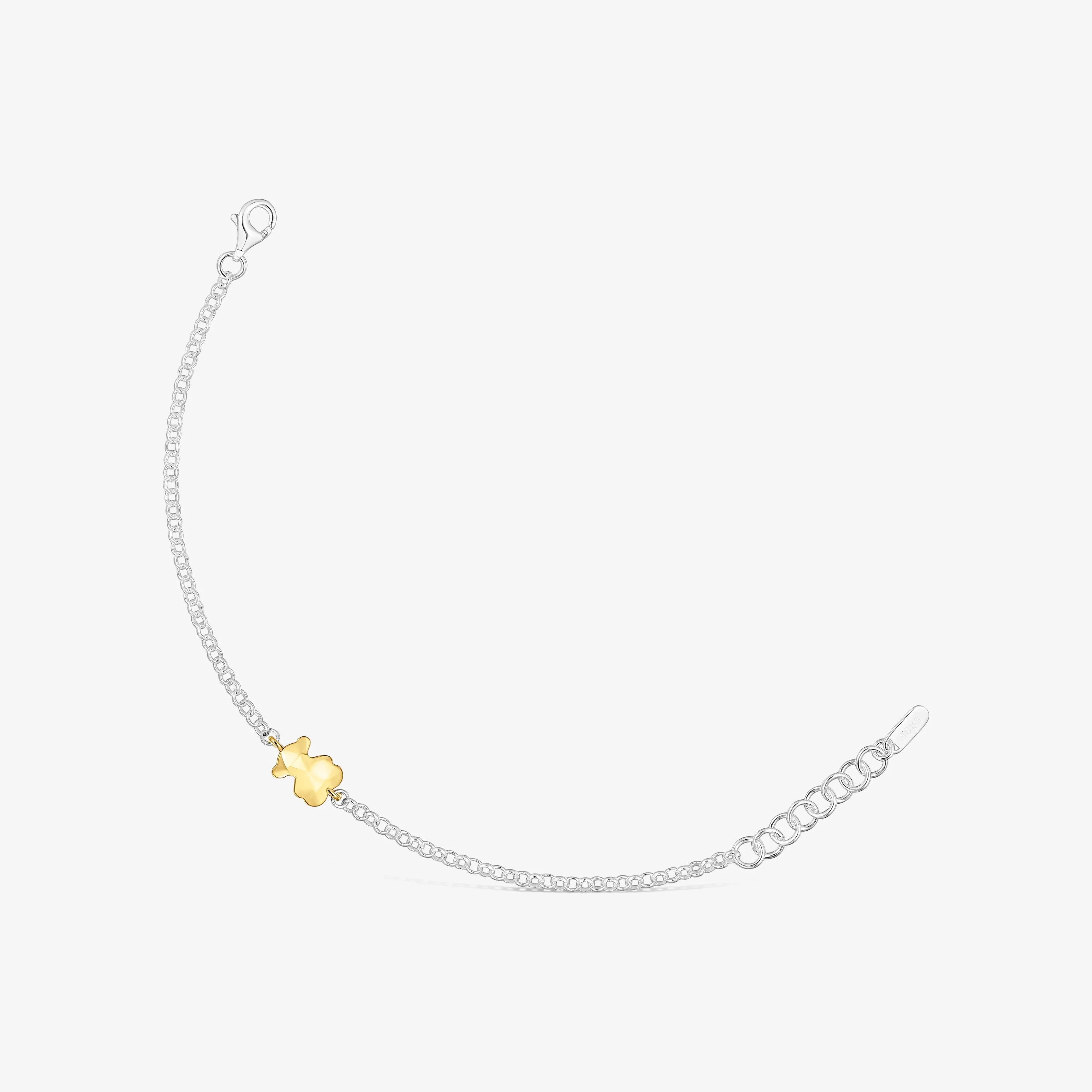 Two-tone chain Bracelet with bear Icon Metal - 1