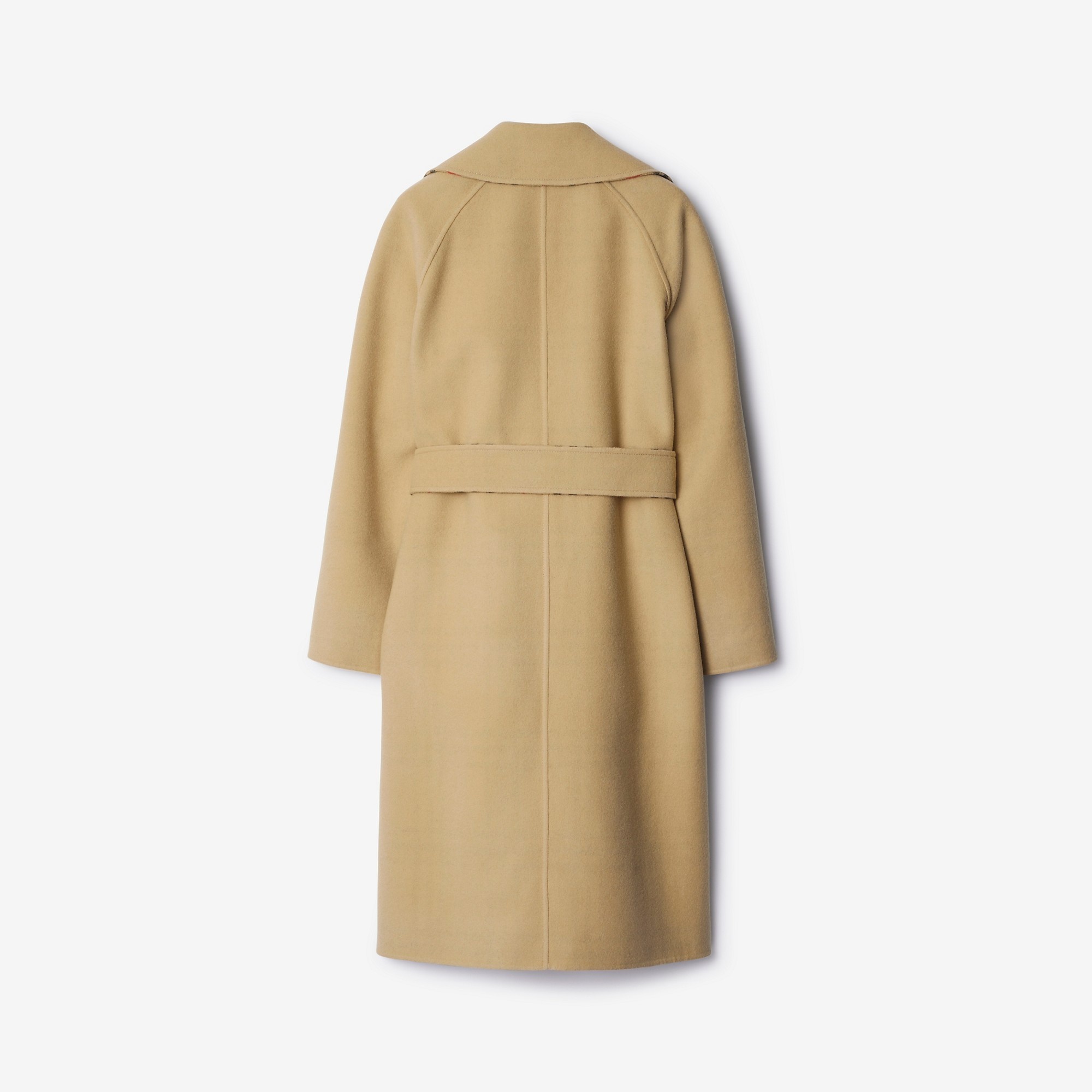 Long Reversible Check Wool Car Coat - 6