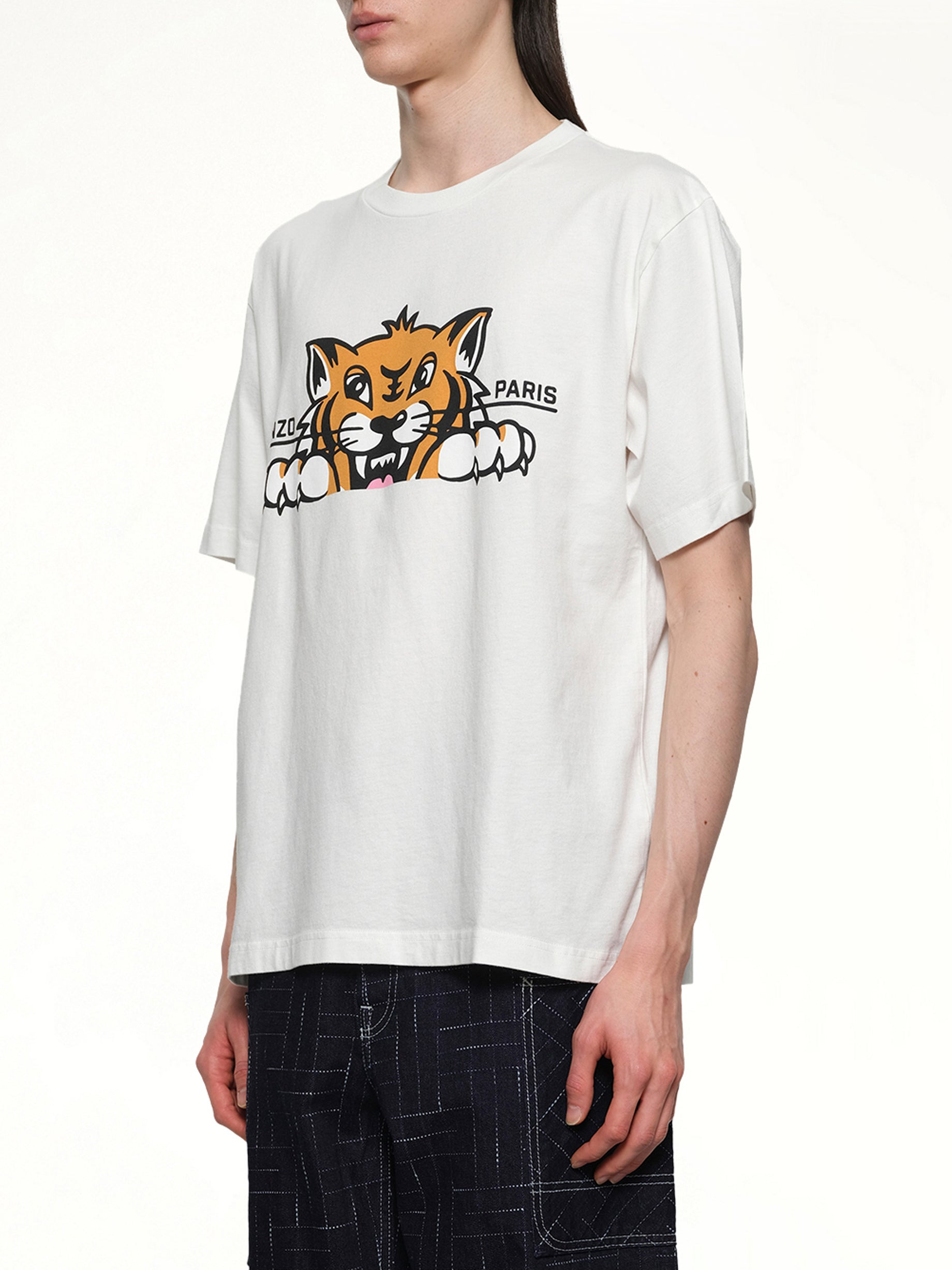 Kenzo Happy Tiger Oversize T-Shirt in Off White - 3