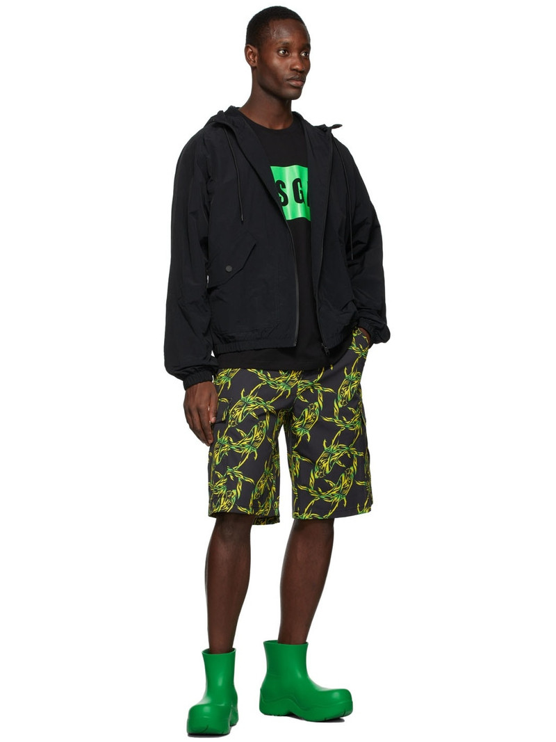 MSGM Black & Green Bermuda Shorts outlook