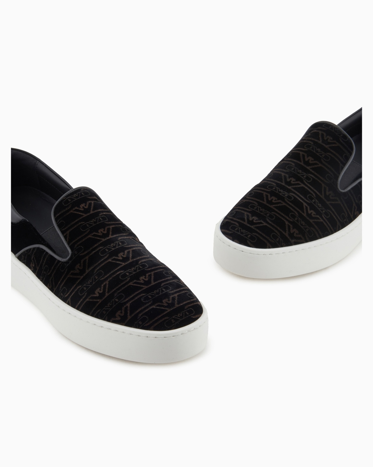 MONOGRAM VELVET SLIP-ONS - 5