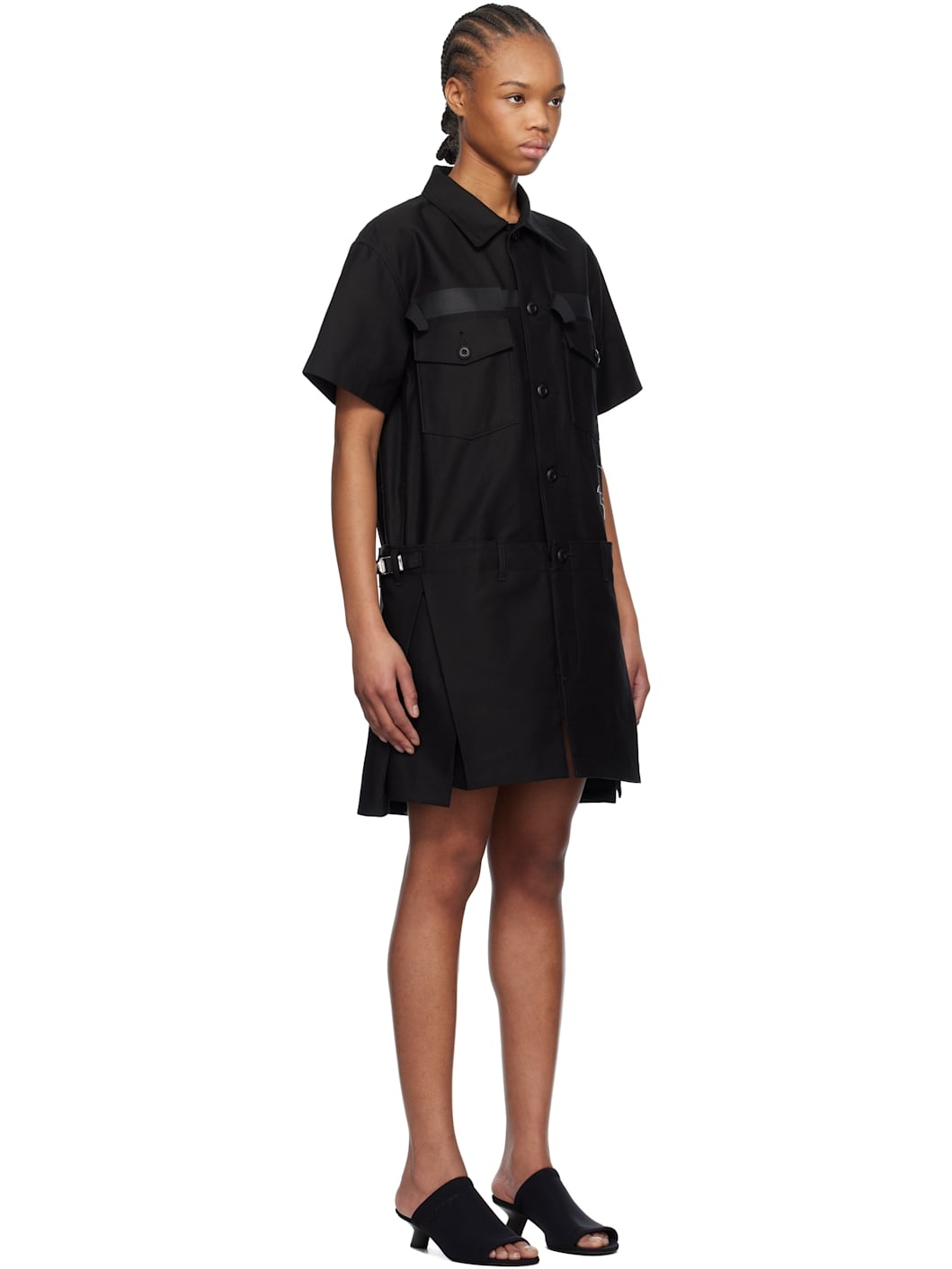 Black WTAPS Edition Cotton Back Satin Minidress - 2