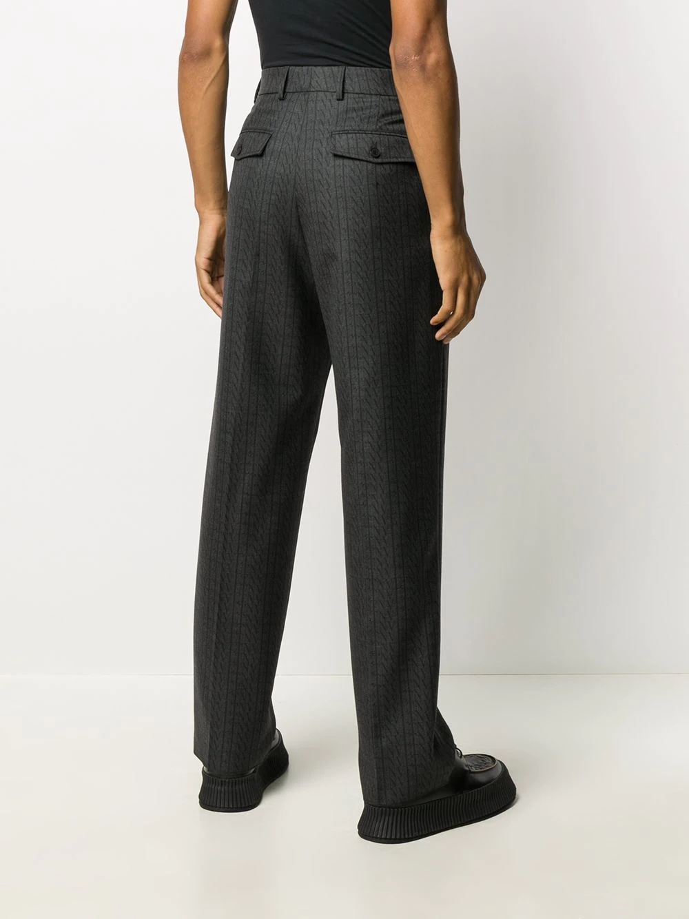 pinstripe wool trousers - 4