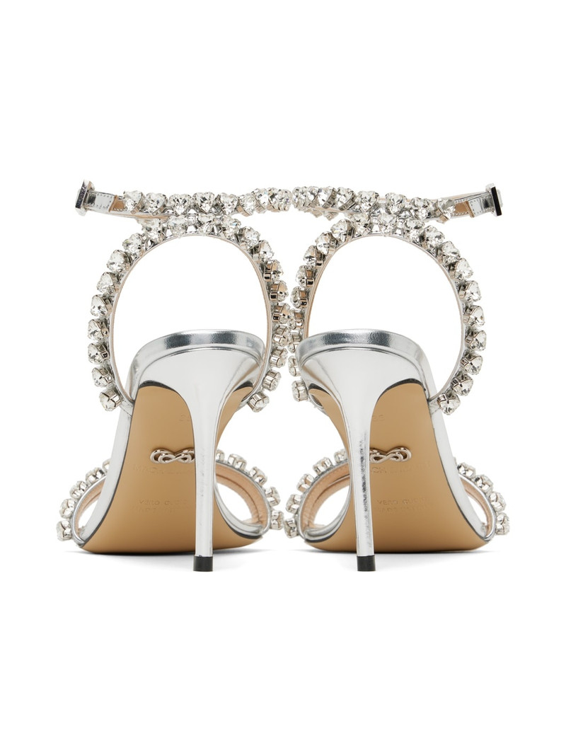 Silver Audrey Crystal Heeled Sandals 2