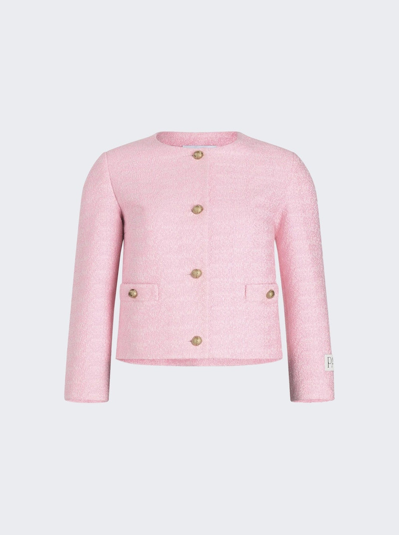 No Collar Boxy Jacket Primrose Pink - 1