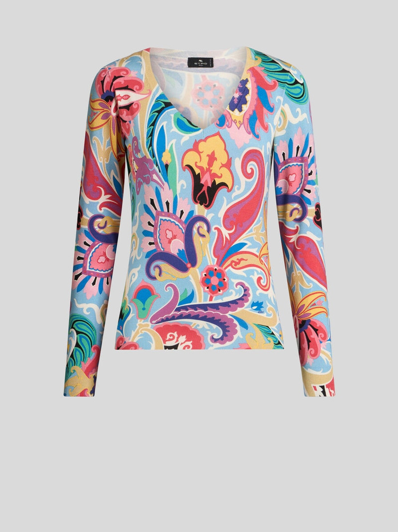 SWEATER WITH MULTICOLOURED FLORAL PRINT - 1