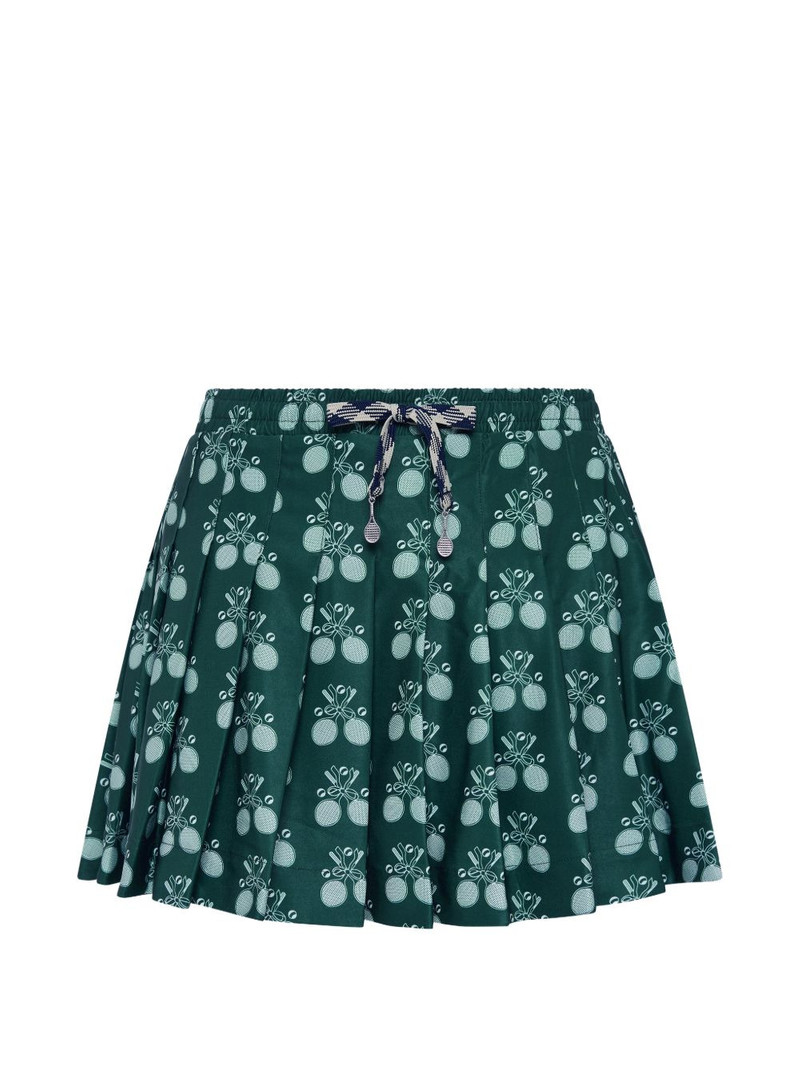 racquet-patterned pleated miniskirt 1
