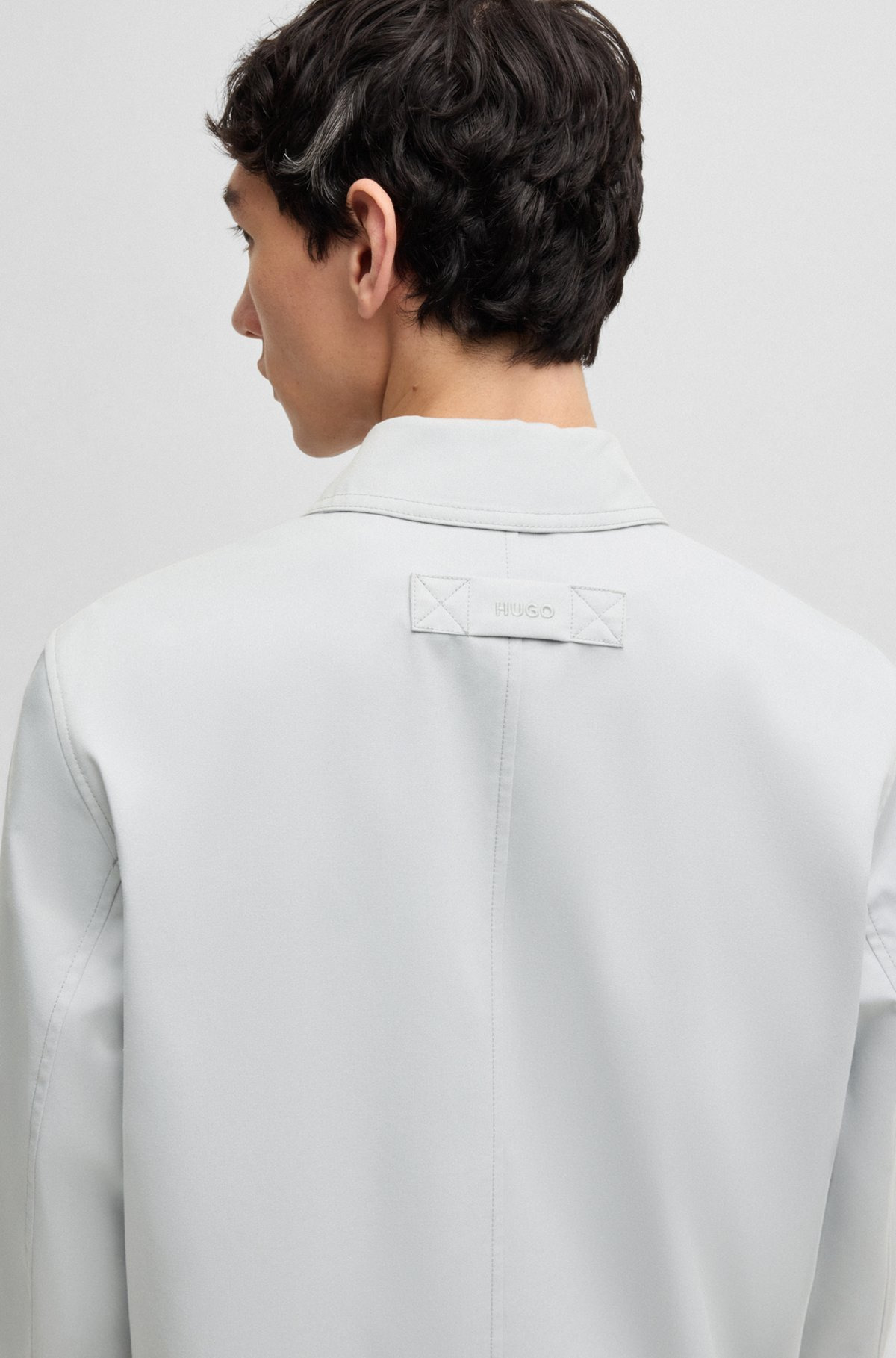 REGULAR-FIT COAT IN WATER-REPELLENT GABARDINE - 6