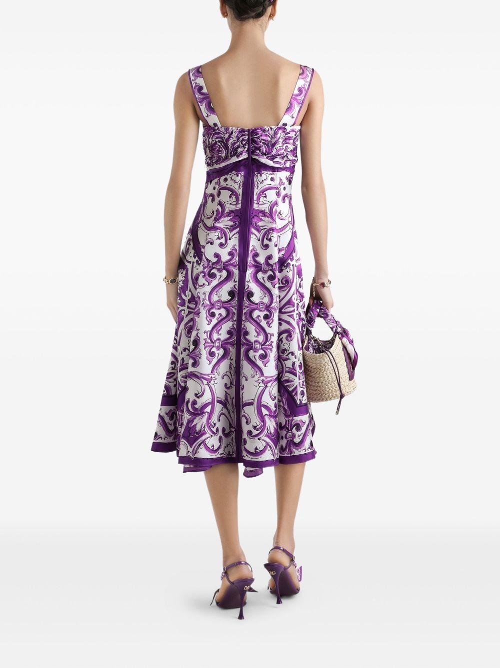 Majolica-print midi dress - 3