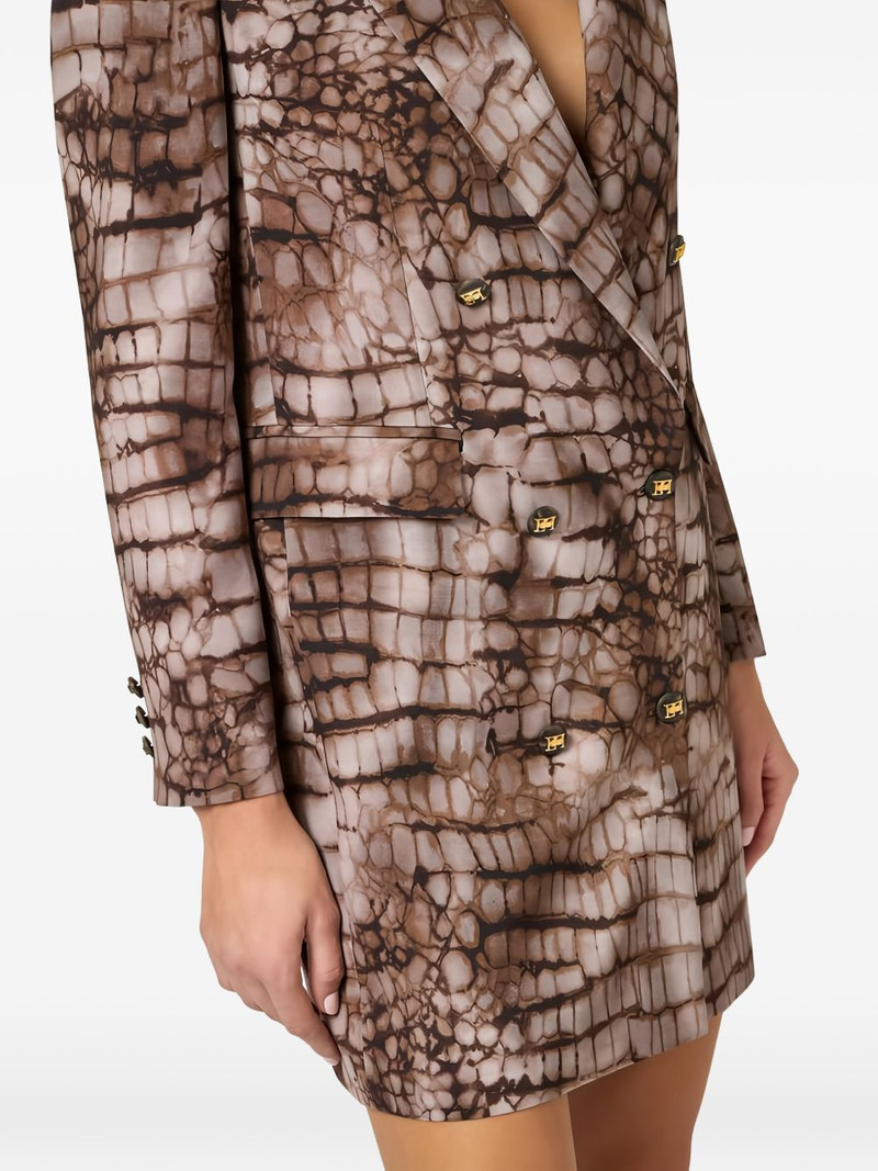 double-breasted alligator-print mini dress 5