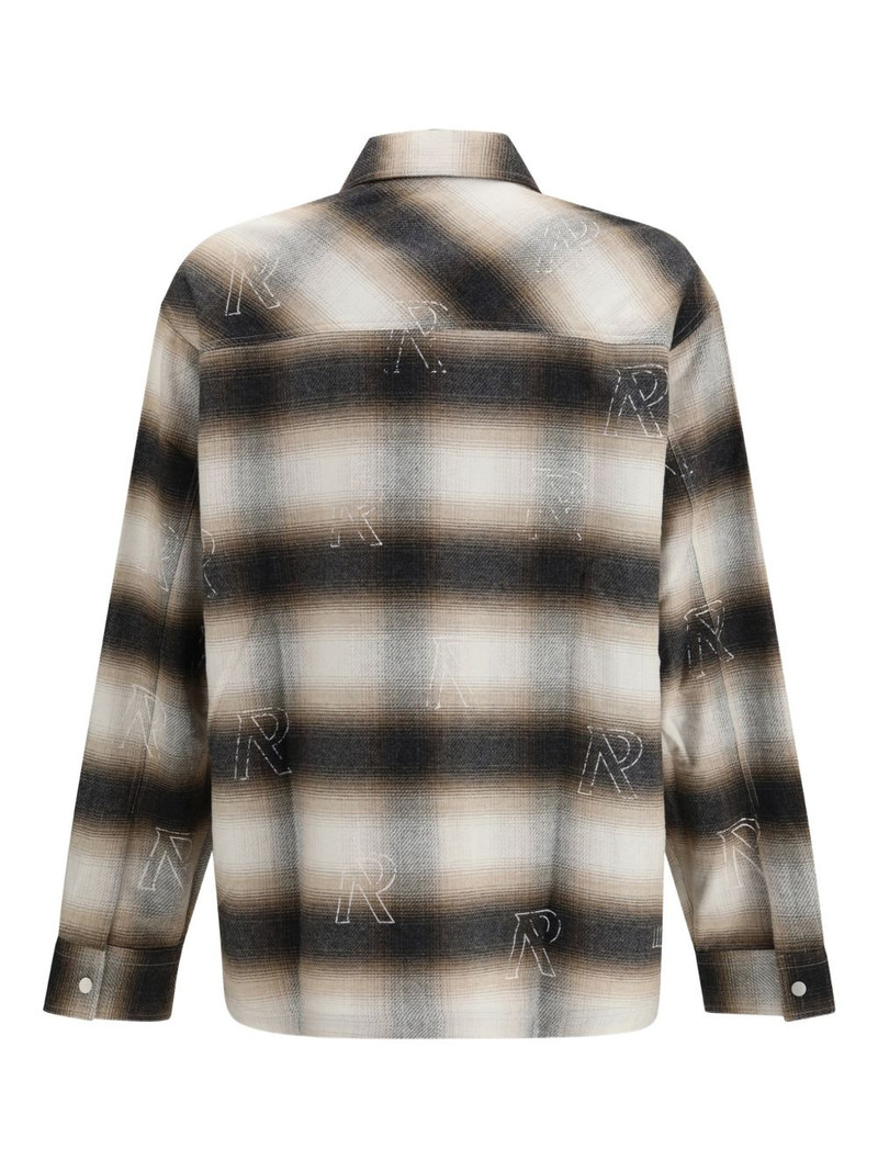 REPRESENT initial-motif flannel shirt outlook